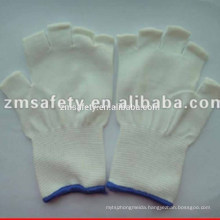 Half finger 13 gauge polyester glove